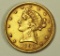 1892 $5 GOLD LIBERTY