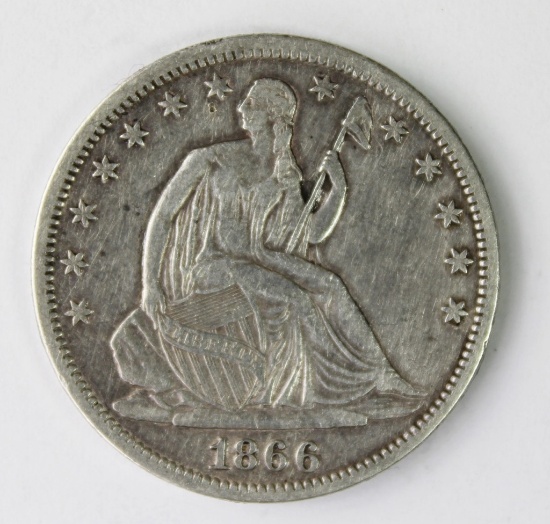 1866-S SEATED HALF DOLLAR