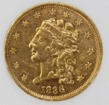 1836 $2.50 GOLD