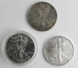 1995, 1996 AND 1999 AMERICAN SILVER EAGLES