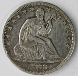 1868-S SEATED HALF DOLLAR