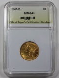 1907-D $5.00 LIBERTY GOLD