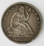 1871-S SEATED HALF DOLLAR