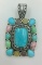 RELIOS STERERLING SILVER AND TURQUOISE PENDANT
