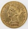 1890-CC $5 GOLD