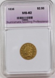 1836 $2.50 CLASSIC GOLD