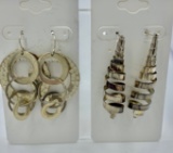 LOT OF TWO PAIRS STERLING SILVER EARRINGS