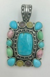 RELIOS STERERLING SILVER AND TURQUOISE PENDANT