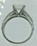 14K WHITE GOLD RING WITH CZ
