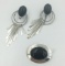 STERLING SILVER EARRINGS AND PIN