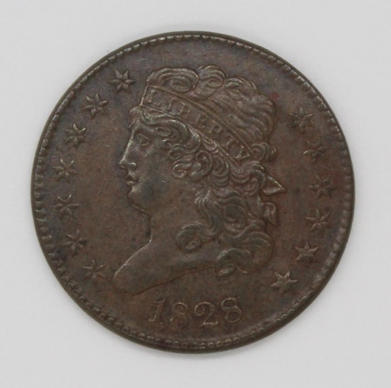 1828 HALF CENT