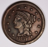 1851/81 LARGE CENT VF-XF