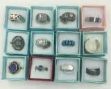 LOT OF 12 STERLING SILVER RINGS