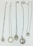 LOT OF 5 STERLING SILVER NECKLACES