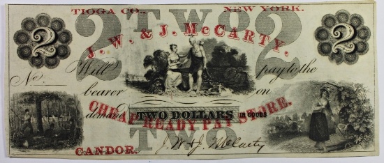 1860'S $2 NEW YORK OBSOLETE