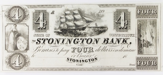 1850'S UNISSUED STONINGTON BANK