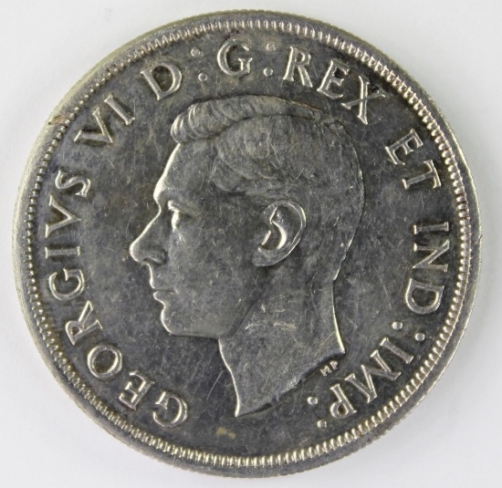 1947 CANADIAN MAPLE LEAF SILVER DOLLAR