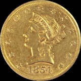 1854-S $10 GOLD