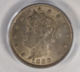 1888 LIBERTY NICKEL PCGS AU 58.