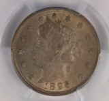 1896 LIBERTY NICKEL PCGS AU 58