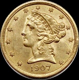 1907 $5.00 GOLD