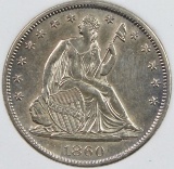 1860-S SEATED HALF DOLLAR