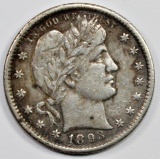 1893-O BARBER QUARTER