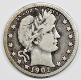 1901-O BARBER QUARTER