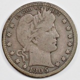 1905-S BARBER QUARTER