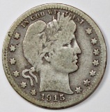 1915-S BARBER QUARTER