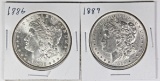 1886 AND 1889 MORGAN SILVER DOLLARS