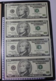 WORLD RESERVE UNCUT SHEET OF 4-$10.00