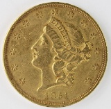 1851 $20 GOLD LIBERTY