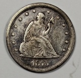 1875-S TWENTY CENT PIECE XF-AU