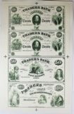 1860'S VIRGINIA TRADERS BANK PROOF SHEET