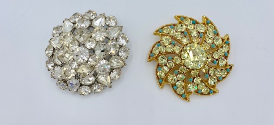 LOT OF TWO VINTAGE RHINESTONE  PINS/BROOCHES