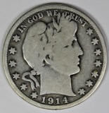 1914 BARBER HALF DOLLAR