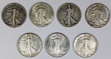 WALKING LIBERTY HALF DOLLAR LOT: