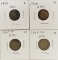 INDIAN CENT LOT: 4 COINS TOTAL