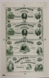 1860'S VIRGINIA TRADERS BANK PROOF SHEET