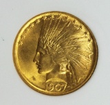1907 $10.00 INDIAN GOLD