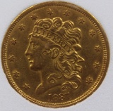 1837 $5 GOLD CLASSIC HEAD