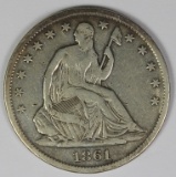 1861-S SEATED HALF DOLLAR