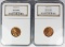 TWO 1936-S LINCOLN CENTS