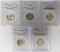 (5) PCGS GRADED WASHINGTON QUARTERS