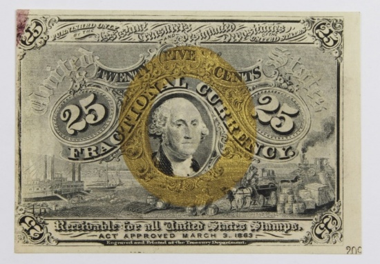 1863 TWENTY-FIVE CENT FRACTIONAL CURRENCY