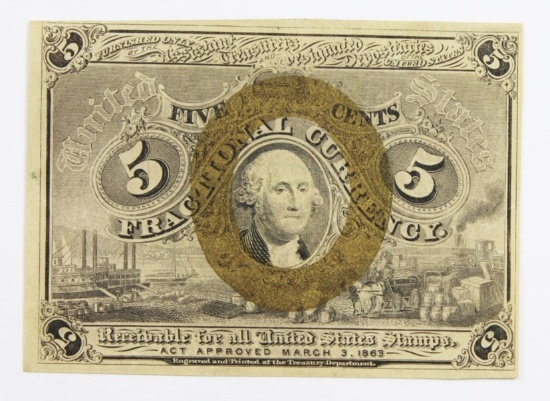 1863 FIVE CENT FRACTIONAL CURRENCY