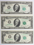 (3) PIECE FEDERAL RESERVE $10 NOTES