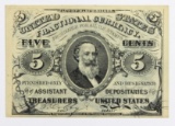 1863 FIVE CENT FRACTIONAL CURRENCY