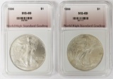 TWO 1996 AMERICAN SILVER EAGLES